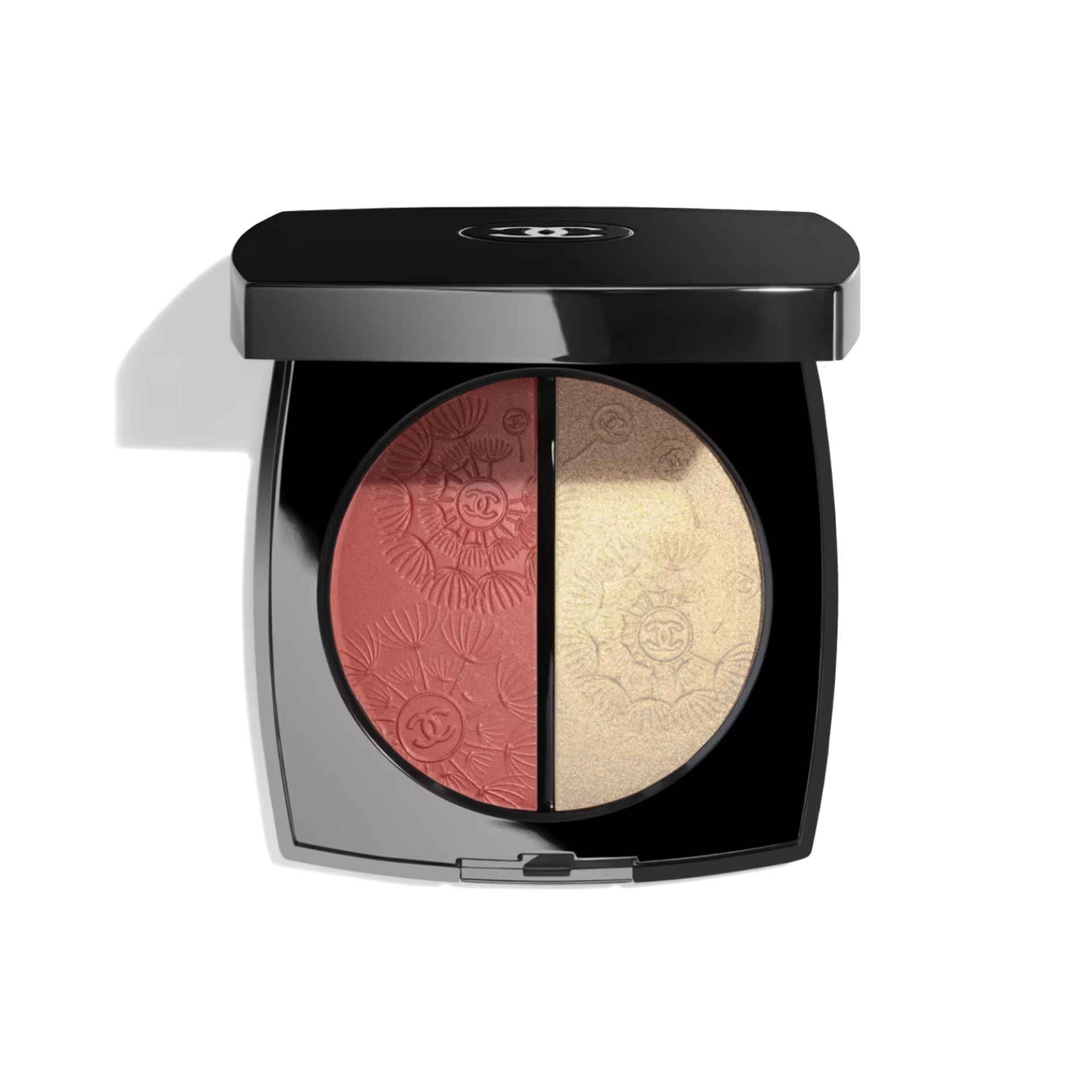 Blush and highlighter duo gold and peach