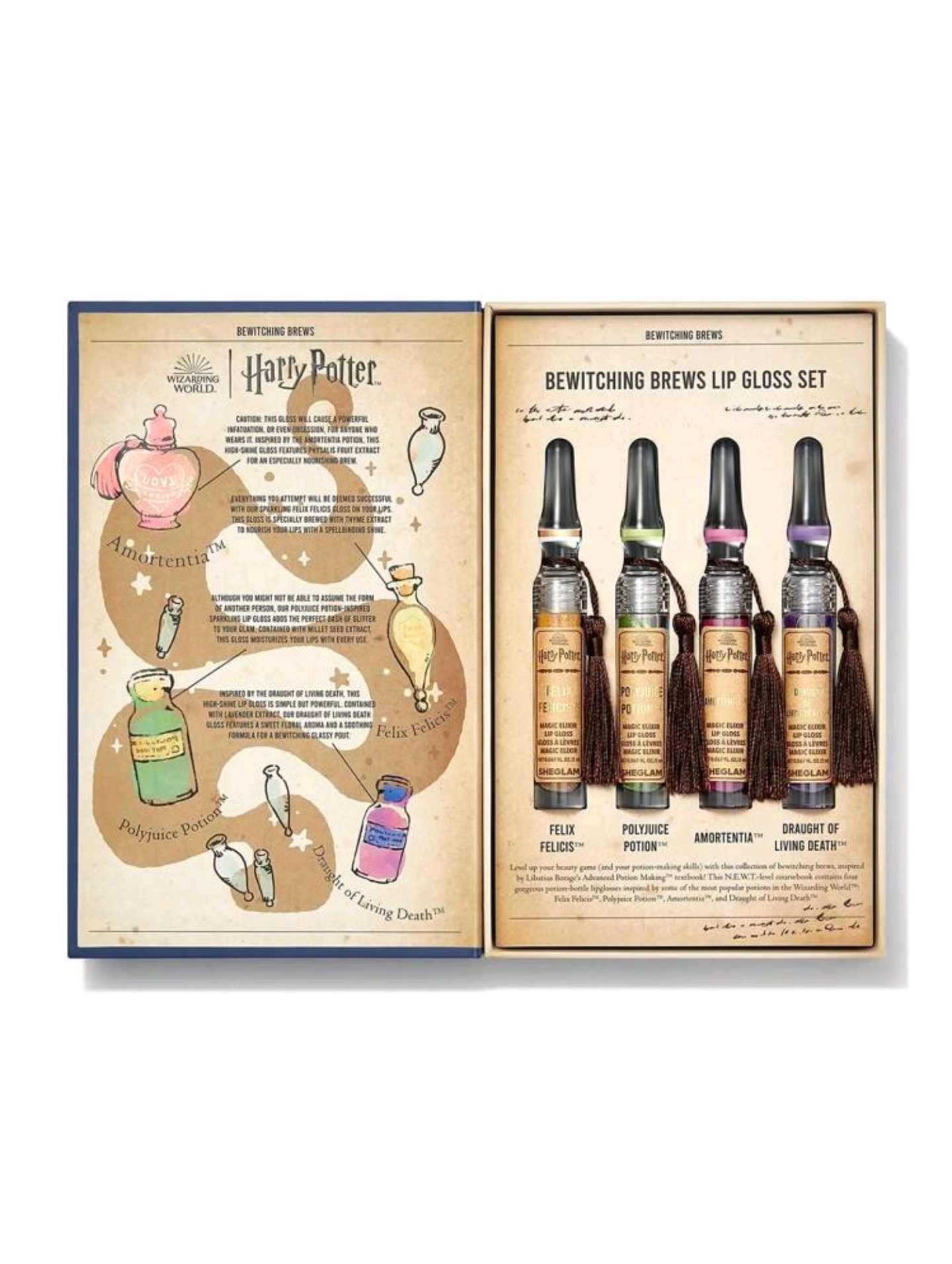 Harry Potter™ X SHEGLAM Bewitching Brews Lip Gloss Set Lip Combo Brand Beauty Cosmetic Makeup For Women And Girls